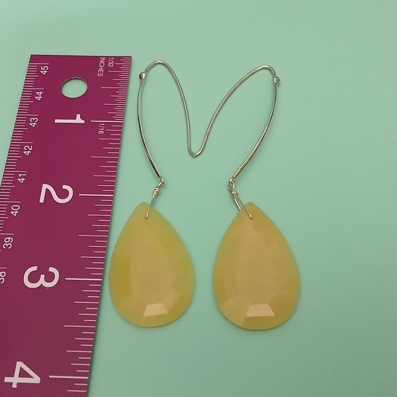 Mine Finds By Jay King .925 Sterling Silver Earrings With Yellow Teardrop Stone - Picture 6 of 6